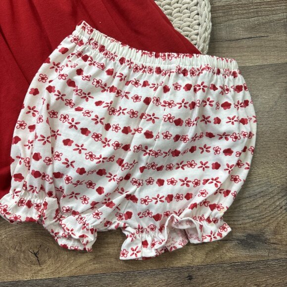 Vintage Tiny Tots Red Butterfly Knit Dress with Bloomers Toddler 18 Months - Picture 2 of 6